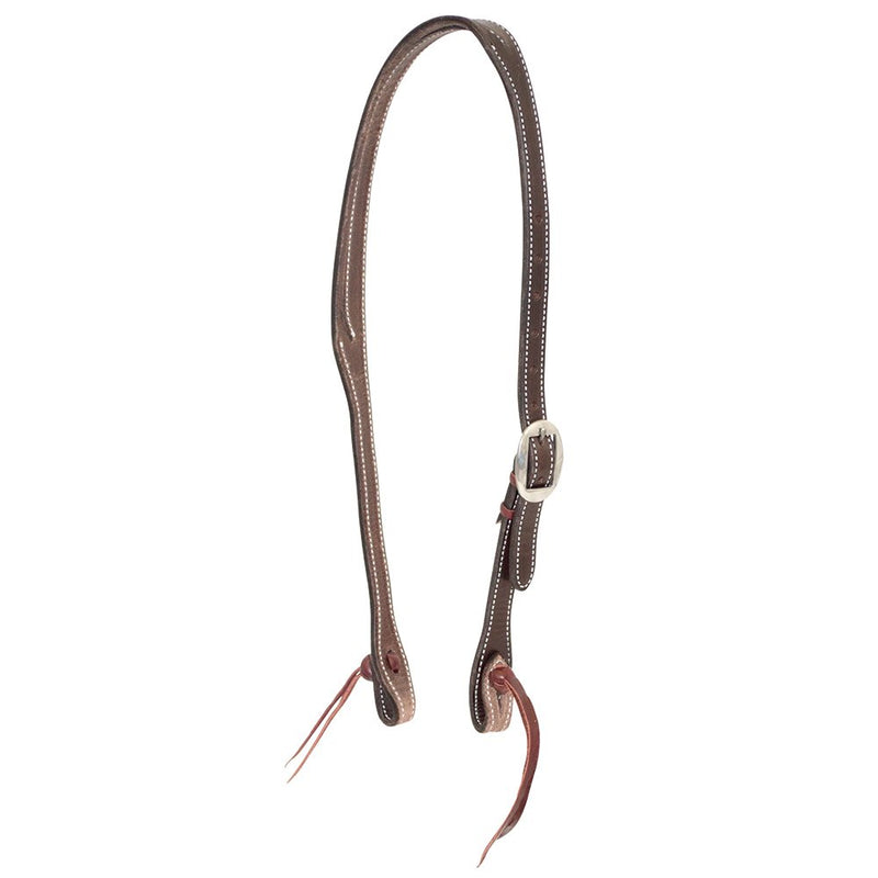 3/4in Coffee Split Ear Headstall with Cowboy Knots