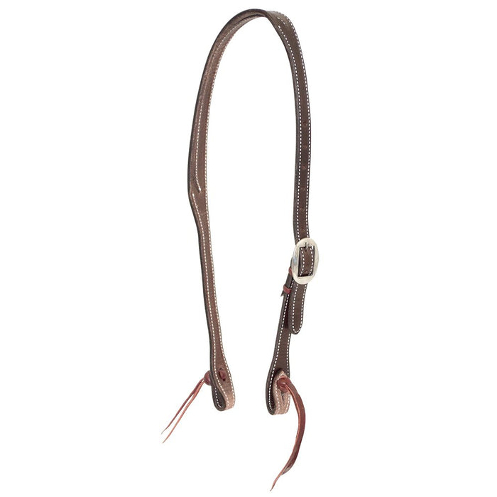 3/4in Coffee Split Ear Headstall with Cowboy Knots