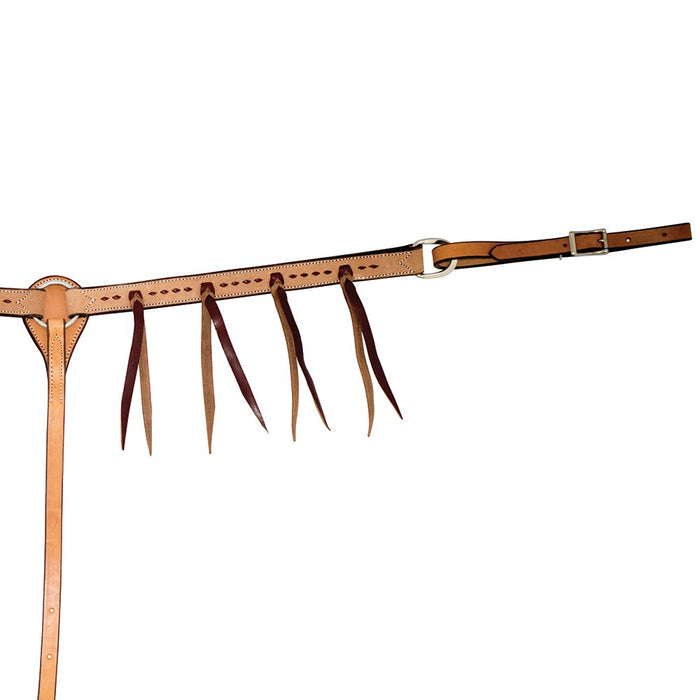Roughout Buckstitch Latigo Strings 1 1/4in Breast Collar