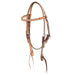 5/8in Roughout Buckstitch Browband Headstall with Cowboy Knots