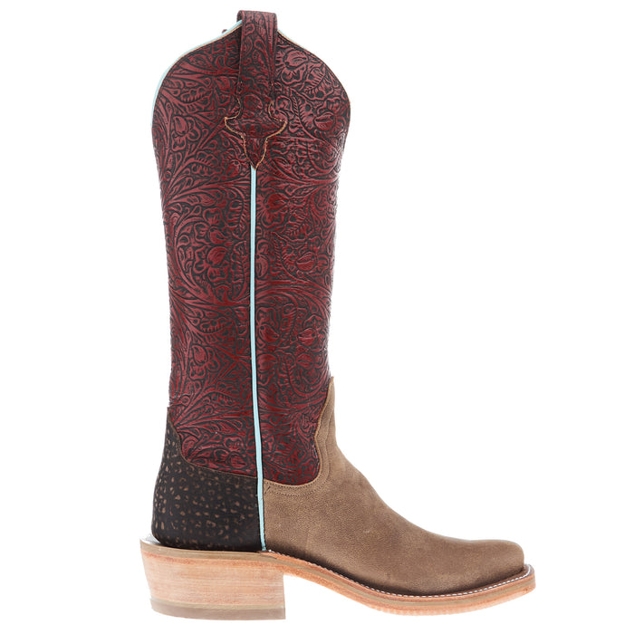 Rios Of Mercedes Women`s Ride Ready Eastwood Camel Vamp 15In Antique Red Top Cowgirl Boot
