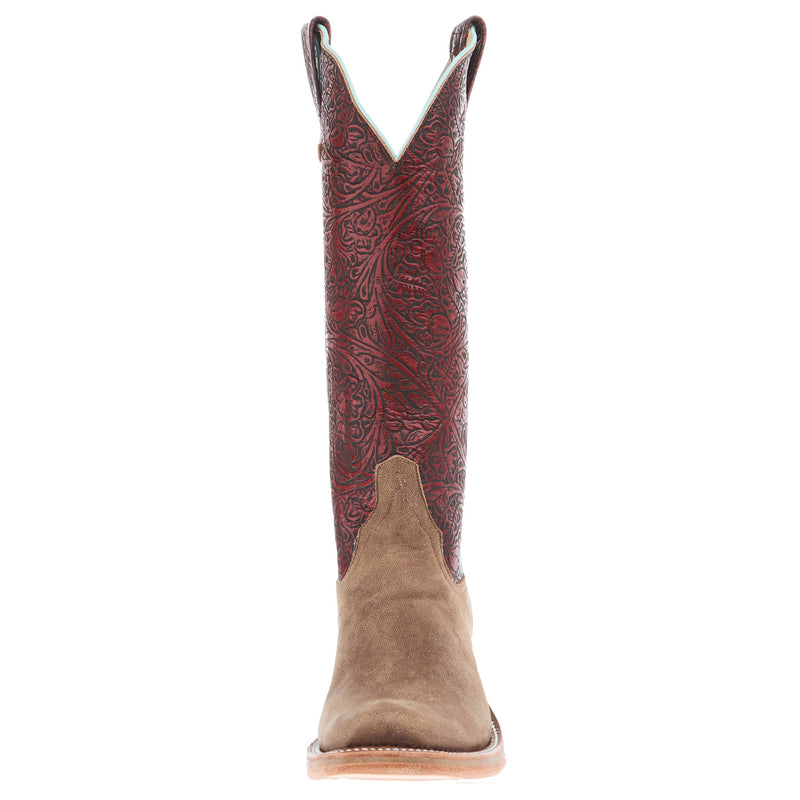 Rios Of Mercedes Women`s Ride Ready Eastwood Camel Vamp 15In Antique Red Top Cowgirl Boot