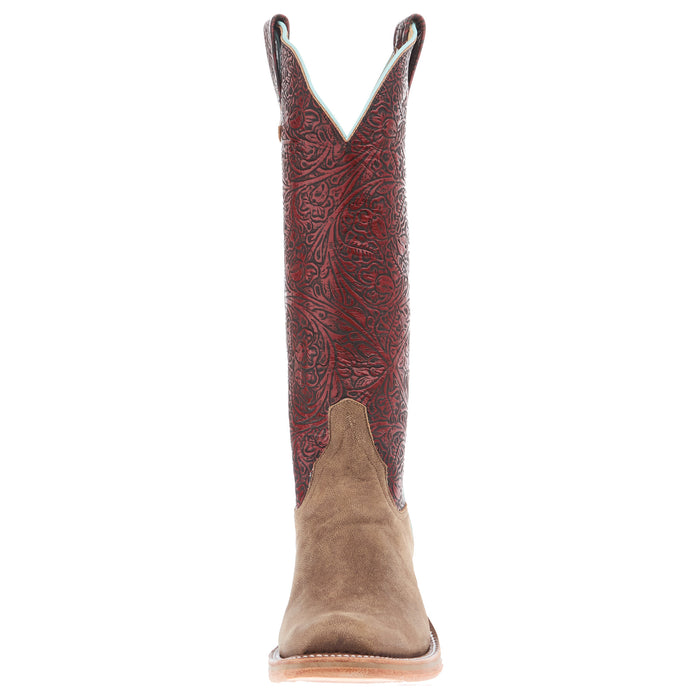 Rios Of Mercedes Women`s Ride Ready Eastwood Camel Vamp 15In Antique Red Top Cowgirl Boot