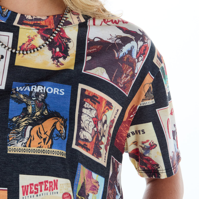 Avery Womens Vintage Western Print Tee
