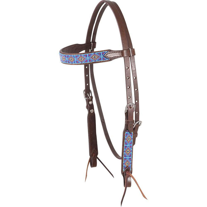 Cashel Company Turquoise/Red Beaded Browband Headstall