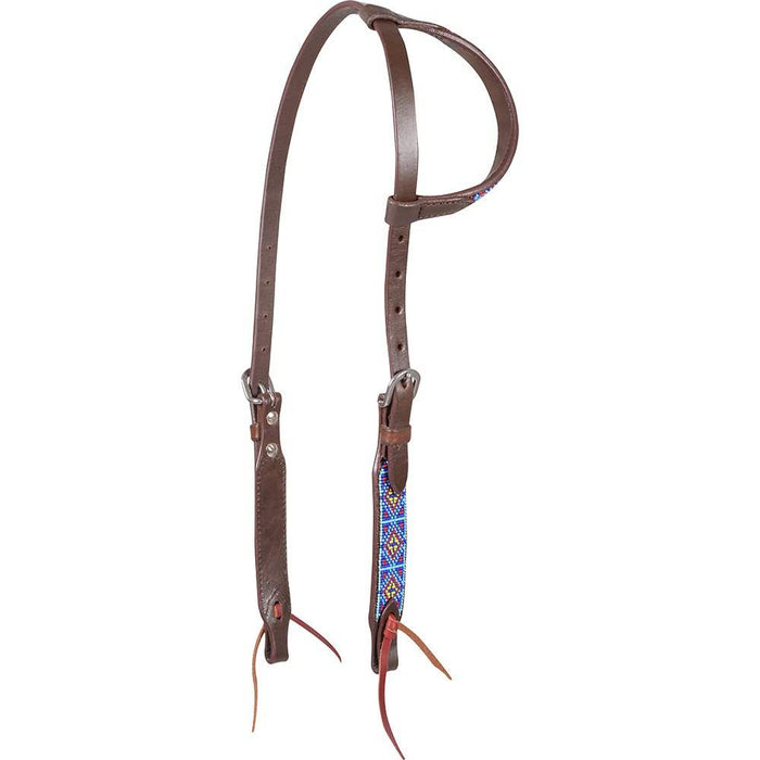 Cashel Company Turquoise/Red Beaded Slip Ear Headstall