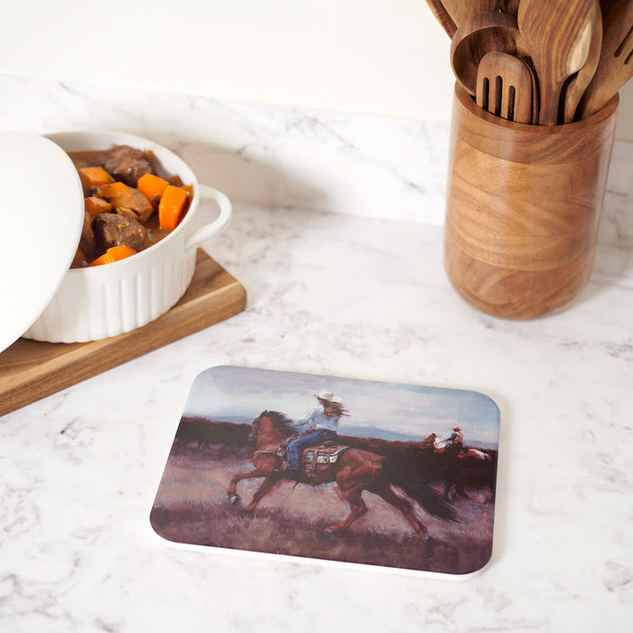 Primitives By Kathy Cowgirl Roundup Stoneware Counter Trivet