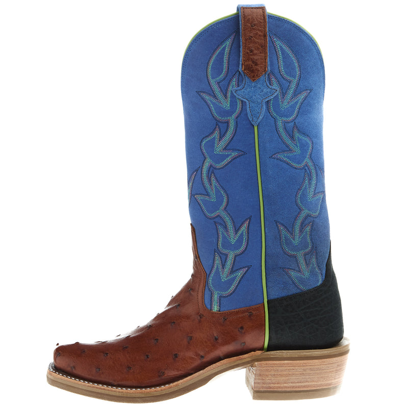 Rios Of Mercedes Womens Ride Ready Cognac FQ Ostrich 13In Blue Sinsation Top Boot