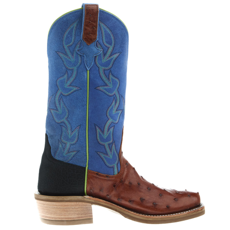 Rios Of Mercedes Womens Ride Ready Cognac FQ Ostrich 13In Blue Sinsation Top Boot