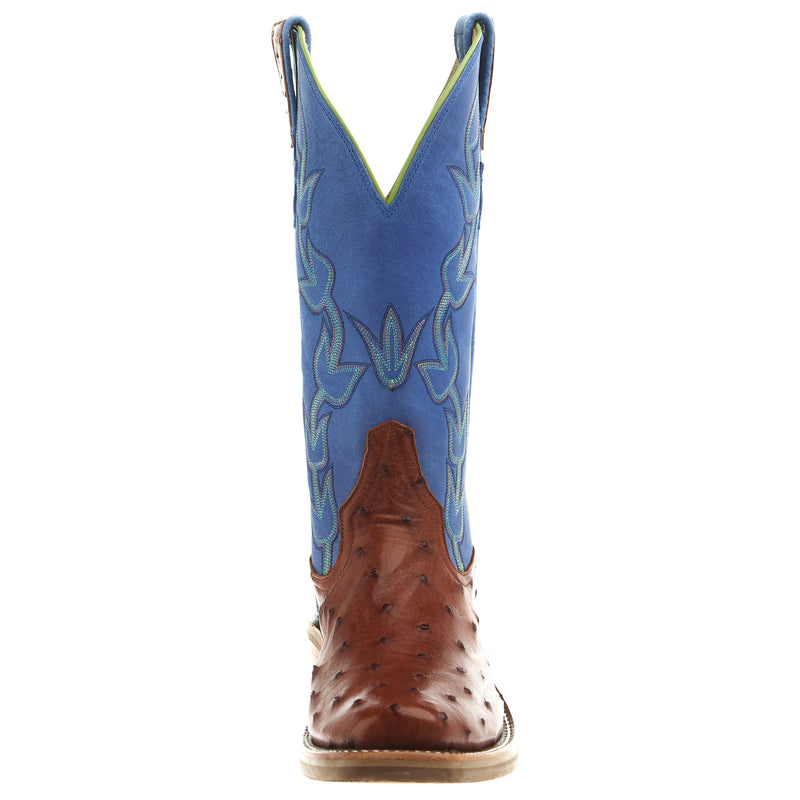 Rios Of Mercedes Womens Ride Ready Cognac FQ Ostrich 13In Blue Sinsation Top Boot
