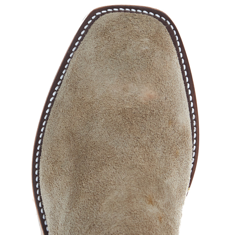 Rios Of Mercedes Men's Ride Ready Tan Camel Beeswax Vamp 13 In Tooled Top Cowboy Boot