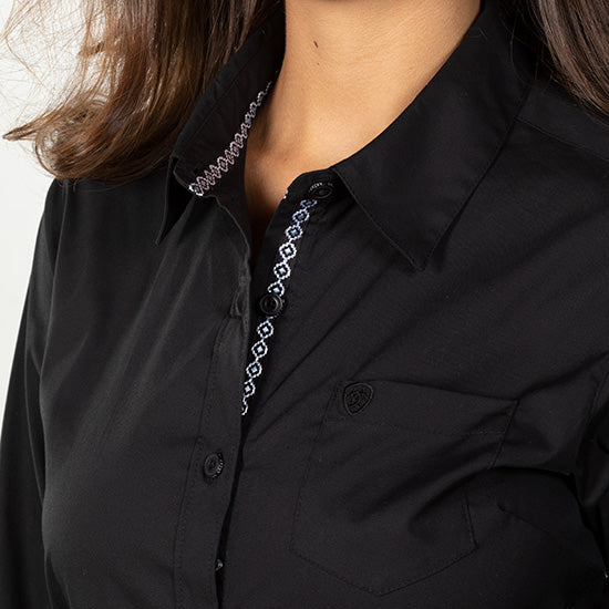 Ariat Womens Kirby Black Stretch Button Down Shirt