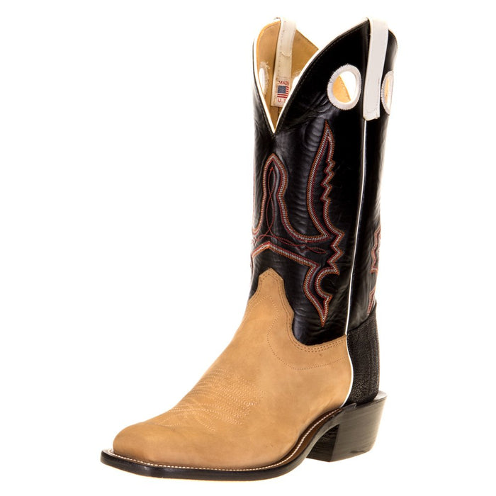 Men's Burnished Mesquite 12" Black Soft Top Cutter Toe Roughstock Boot