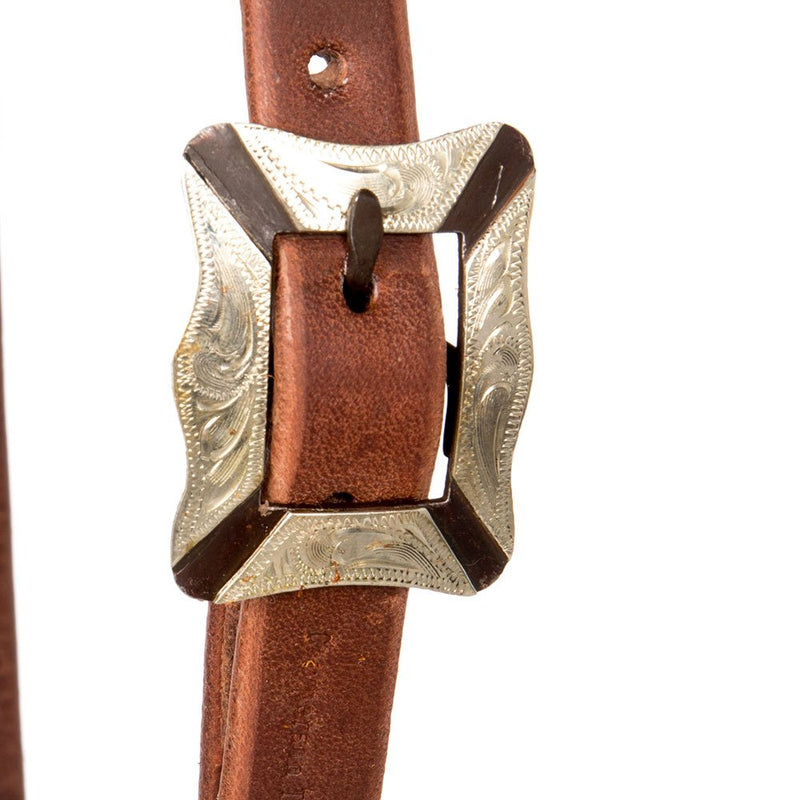 Cowperson Tack 5/8in. Harness Slot Ear Headstall with a Brown Iron Buckle