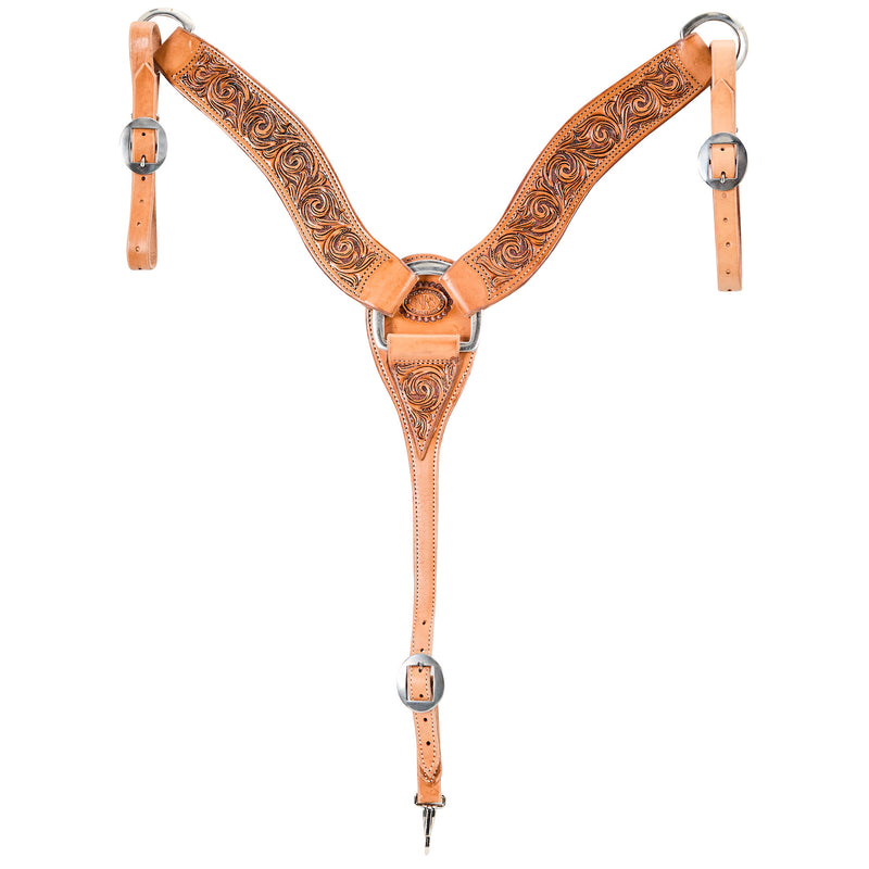 Nrs Competitors Natural Antique Floral 2 3/4 Inch Roper Breast Collar