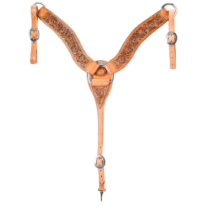Nrs Competitors Natural Antique Floral 2 3/4 Inch Roper Breast Collar