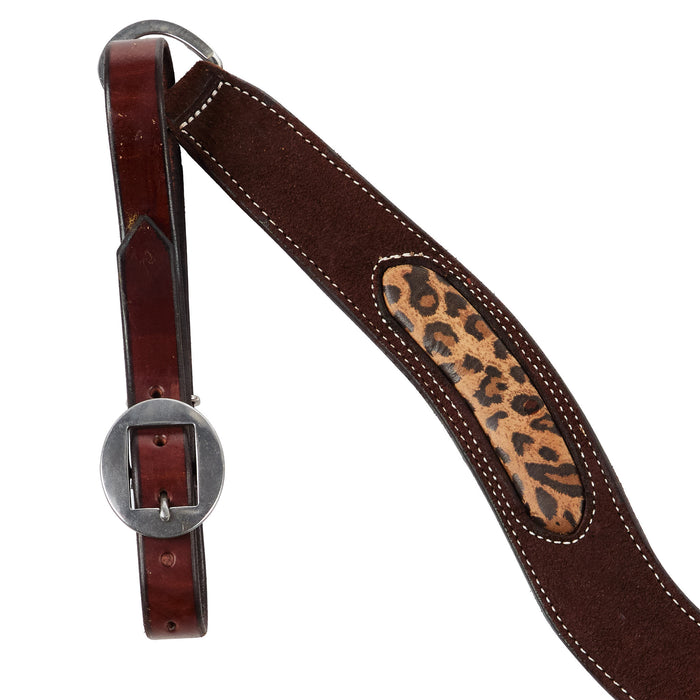NRS Chocolate Roughout Inlaid Cheetah 2 Inch Breast Collar