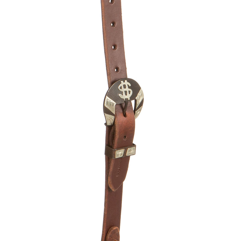 Cowperson Tack Dollar Sign Buckle Slit Ear Headstall