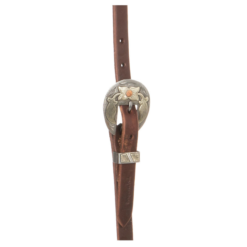 Cowperson Tack Slit Ear with Antique Flower Headstalls