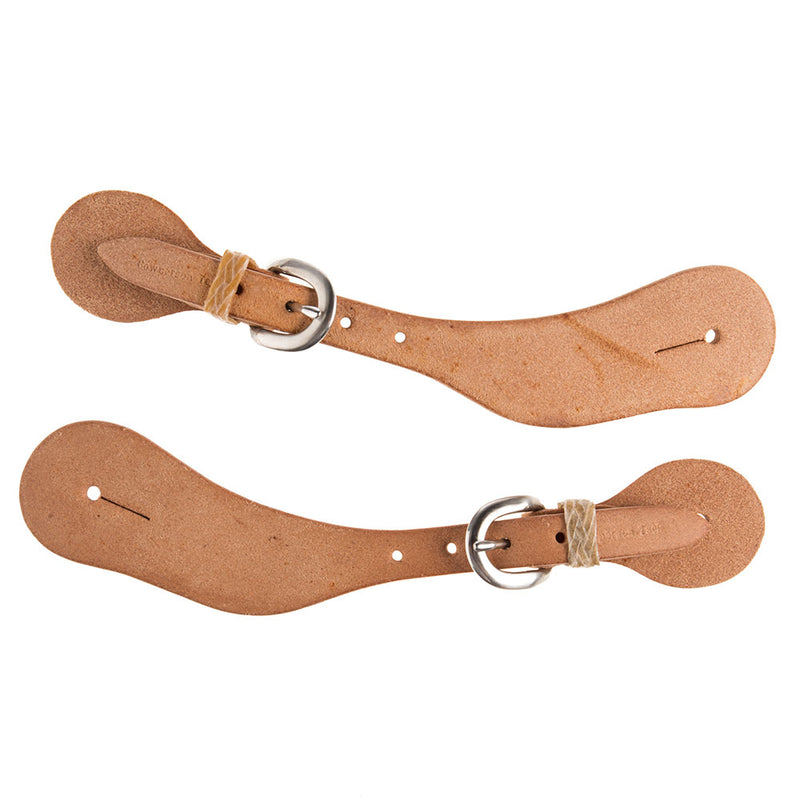 Cowperson Tack Youth or Ladies Roughout Contoured Spur Straps