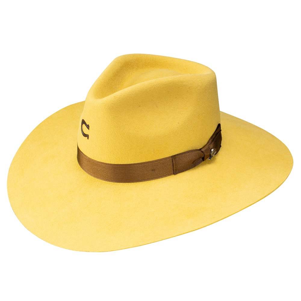 NWT Charlie 1 Horse Highway Fashion Hat Dijon Yellow Size S Wool Felt Charlie 1 Horse Mustard Yellow Felt Hat – Giddy Up Glamour  main image 3