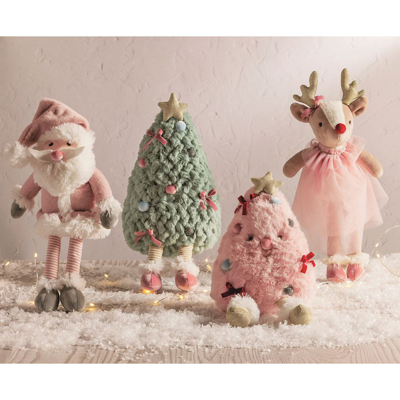 Mud Pie Faux Mink Pink Christmas Tree Plush Pal