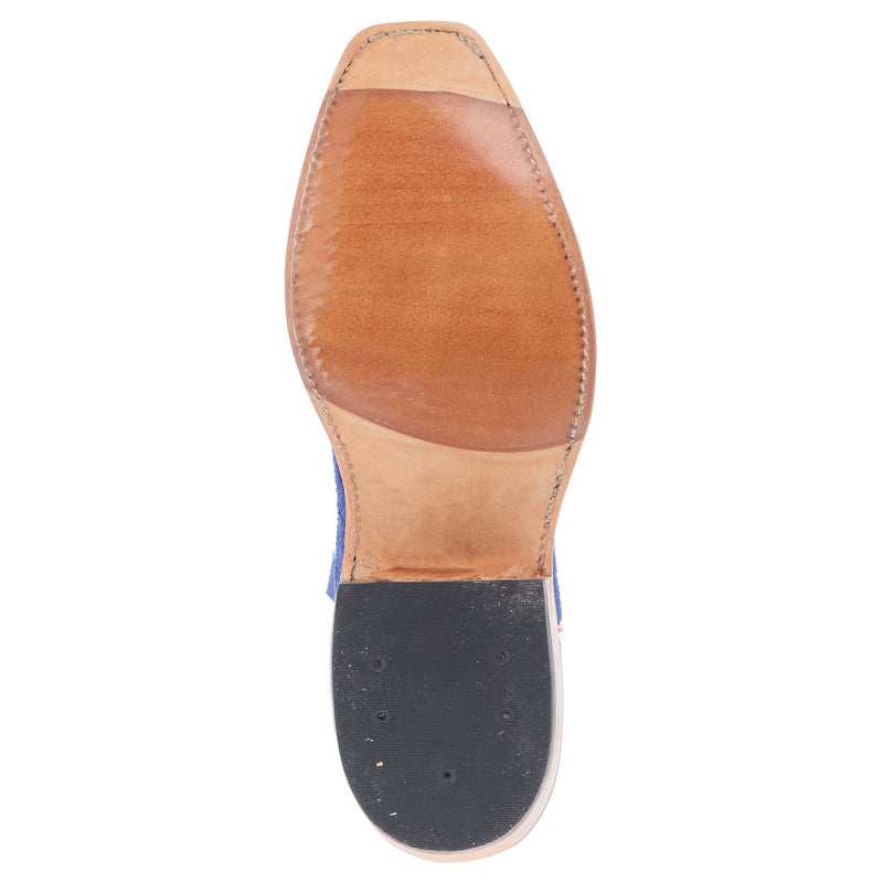 Rios Of Mercedes Men`s Ride Ready Royal Blue Wyoming Roughout Vamp 13in Creme Top