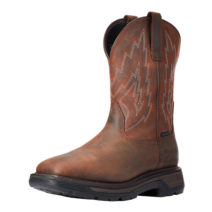 Men's Big Rig H2O Dark Brown 11" Distressed Brown Top Soft Toe Work Boot
