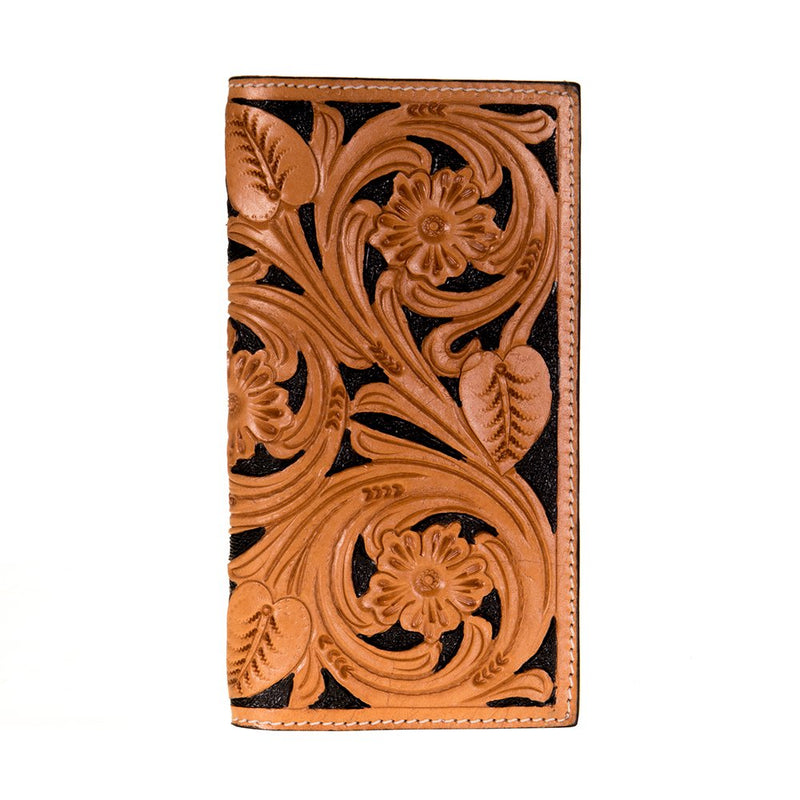 Twisted X Floral Tooled Rodeo Wallet with Black Painted Inlay