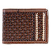 Leather Bi-Fold Wallet with Lace Detail