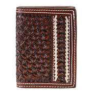 Leather Tri-Fold with Lace Detail