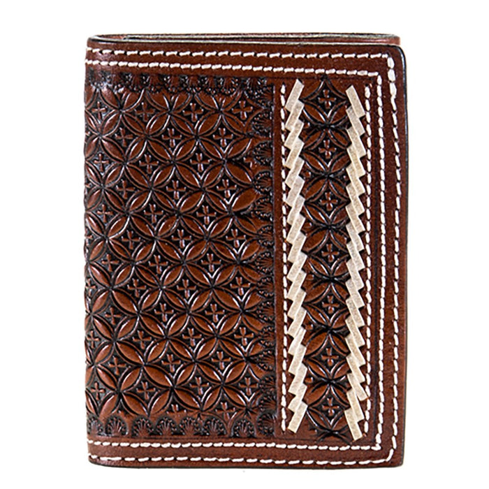 Leather Tri-Fold with Lace Detail