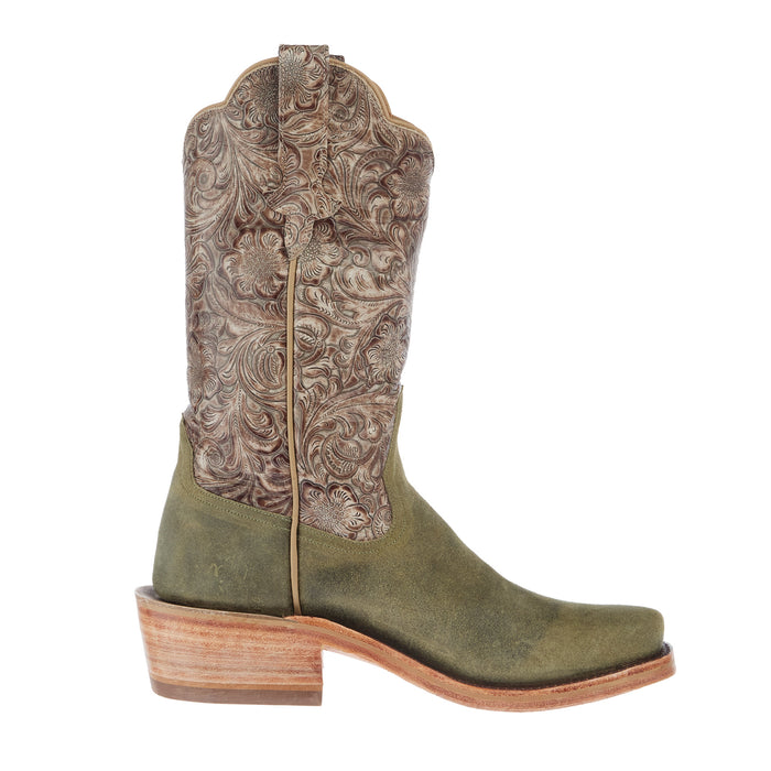 Rios Of Mercedes Women`s Ride Ready Sage Waxy Kudu 12In Ivory Choc. Embossed Top Cowgirl Boot