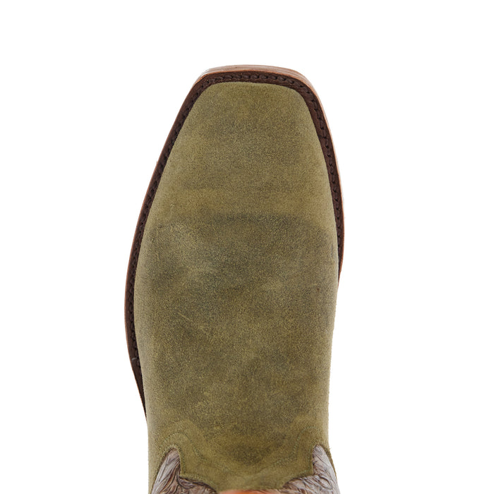 Rios Of Mercedes Women`s Ride Ready Sage Waxy Kudu 12In Ivory Choc. Embossed Top Cowgirl Boot