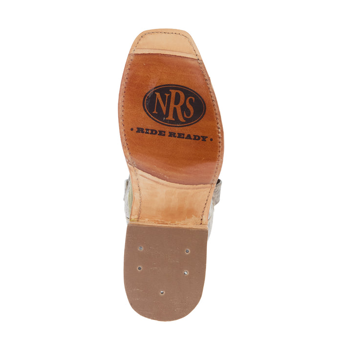 Rios Of Mercedes Women`s Ride Ready Sage Waxy Kudu 12In Ivory Choc. Embossed Top Cowgirl Boot
