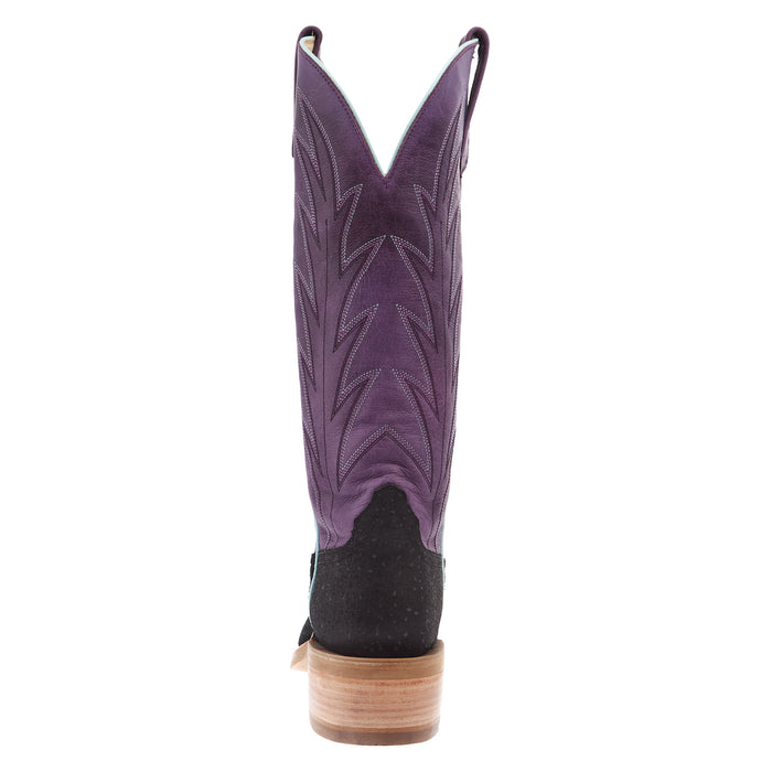 Rios Of Mercedes Women`s Ride Ready Black Wyoming Reverse 15In Violet Buffamonte Top Cowgirl Boot