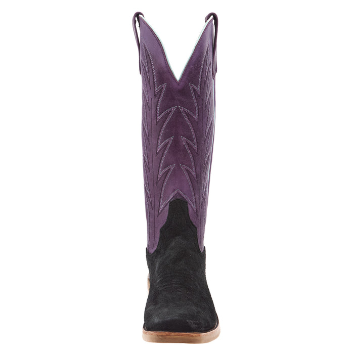 Rios Of Mercedes Women`s Ride Ready Black Wyoming Reverse 15In Violet Buffamonte Top Cowgirl Boot