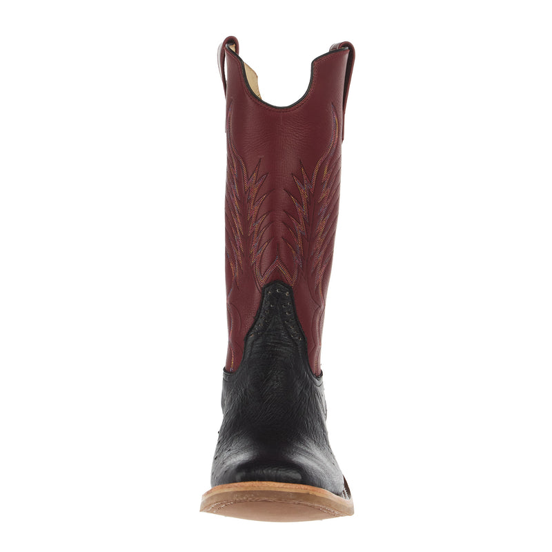 Rios Of Mercedes Men`s Ride Ready Black Smooth Ostrich Vamp 13in Oxblood Waxy Kansas Top