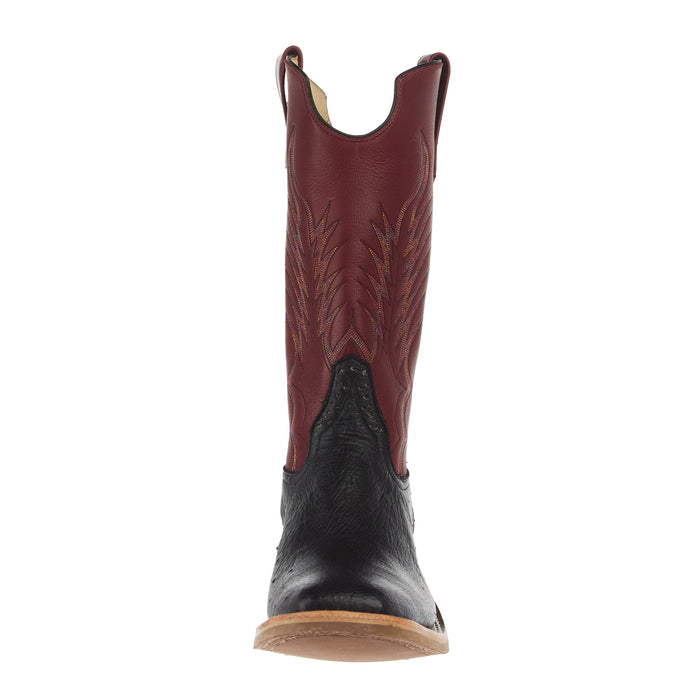 Rios Of Mercedes Men`s Ride Ready Black Smooth Ostrich Vamp 13in Oxblood Waxy Kansas Top