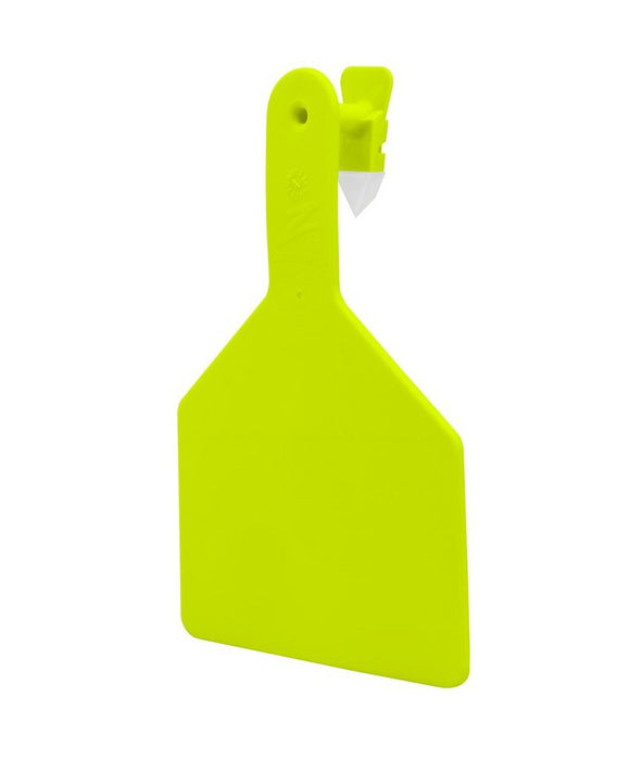 Z Tags 1-piece Chartreuse Blank Cow Tag 25pk