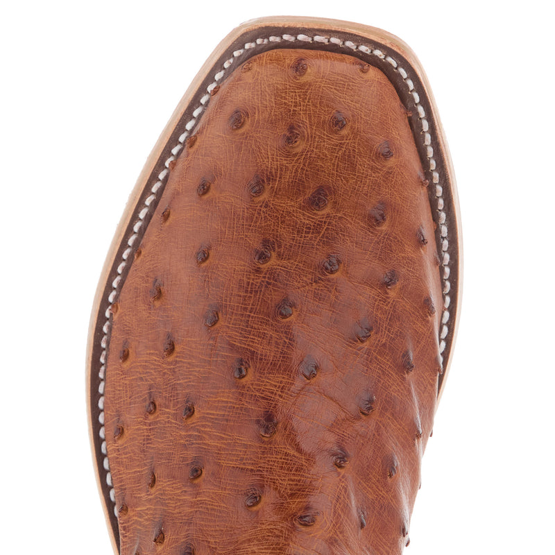 Rios Of Mercedes Men's Ride Ready Cognac Rustic Full Quill Ostrich 13in Aqua Buffamonte Top