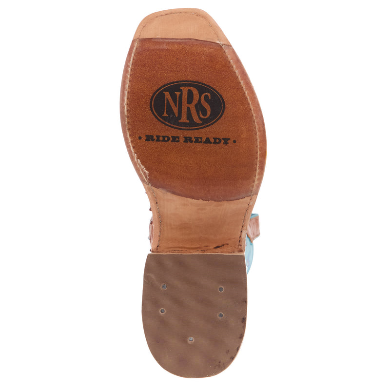 Rios Of Mercedes Men's Ride Ready Cognac Rustic Full Quill Ostrich 13in Aqua Buffamonte Top