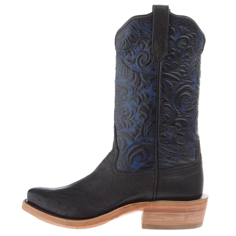 Rios Of Mercedes Men`s Ride Ready Black Smooth Ostrich 13in Midnight Navy Top