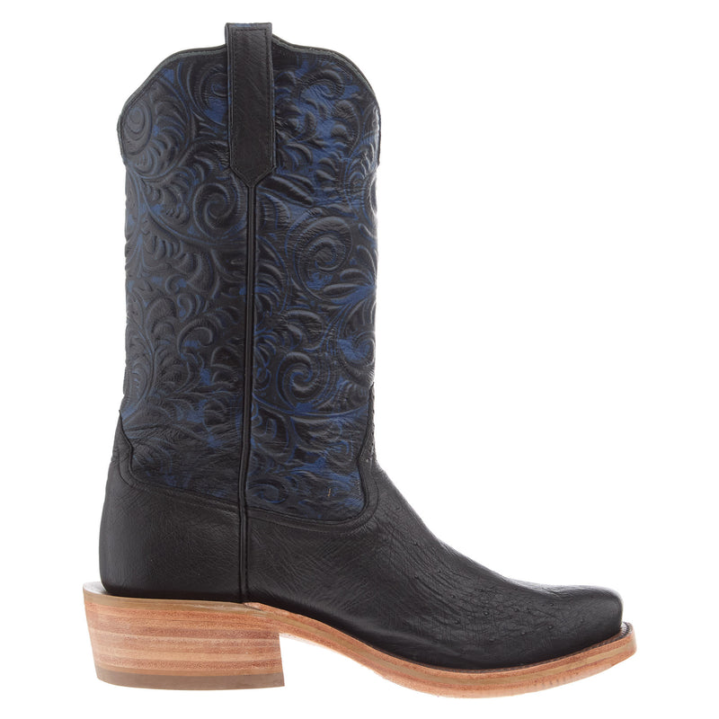 Rios Of Mercedes Men`s Ride Ready Black Smooth Ostrich 13in Midnight Navy Top