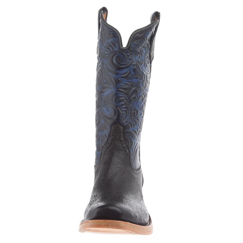 Rios Of Mercedes Men`s Ride Ready Black Smooth Ostrich 13in Midnight Navy Top