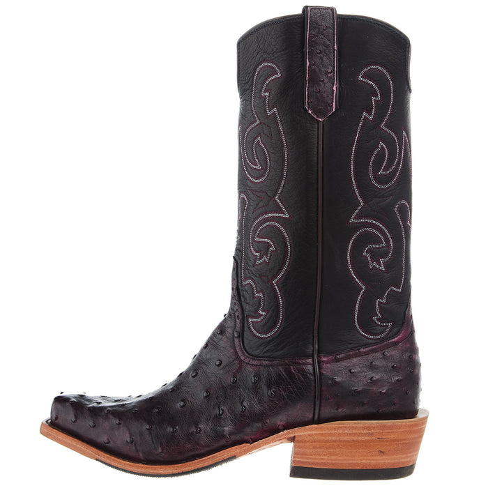 Rios Of Mercedes Men's Black Cherry Full Quill Ostrich 13in Black Remuda Top