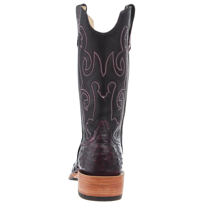 Rios Of Mercedes Men's Black Cherry Full Quill Ostrich 13in Black Remuda Top