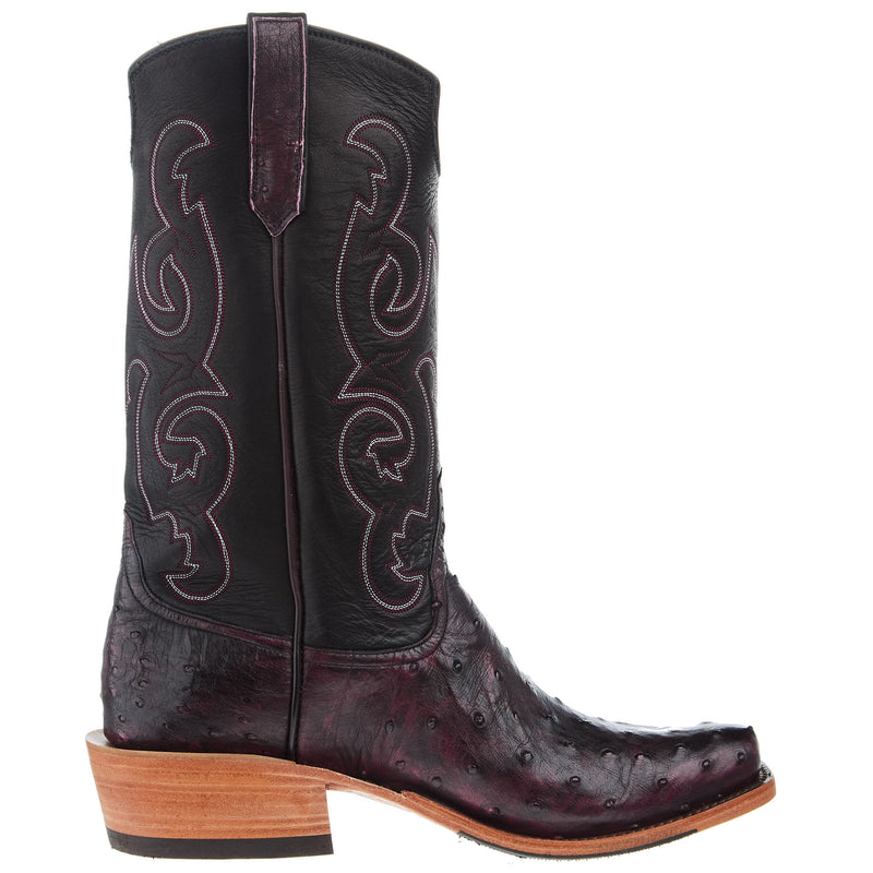 Rios Of Mercedes Men's Black Cherry Full Quill Ostrich 13in Black Remuda Top