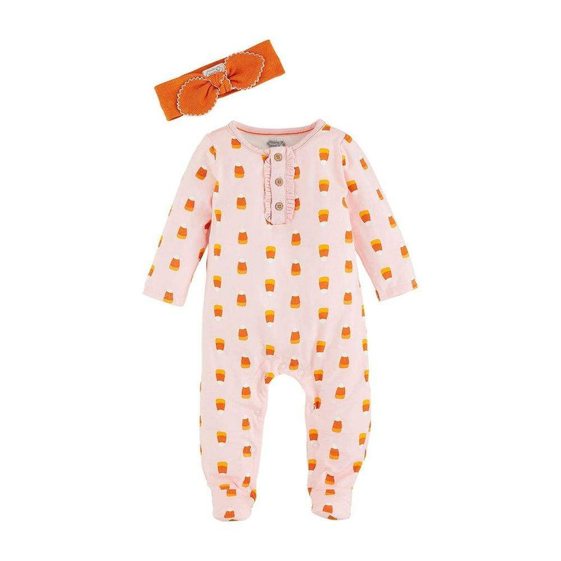 Mud Pie Girl's Candy Corn Glow Sleeper
