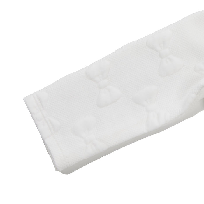 Mud Pie Girl's White Bow Quilted Sleeper